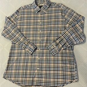 Jos. A. Bank Blue and White Plaid Casual Shirt